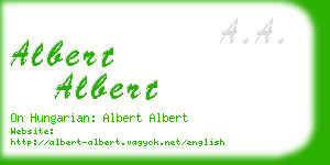 albert albert business card